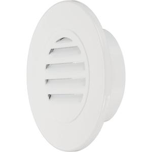 PATIKIL 4 Inch Round Soffit Vent, Aluminum Alloy Wall Vent Grille Cover Exterior Exhaust Louvered Vent with Built-in Mesh for Kitchen Bathroom Garage, White