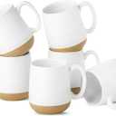 Hasense Coffee Mugs Set of 6, 15 oz Ceramic Coffee Cups with Comfortable Handle, Classic White Mug for Men and Women, Tea Cup Set for Latte, Cappuccino, Milk, Soup, Dishwasher and Microwave Safe