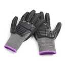 Amazon Basics Impact Protection Work Gloves, Cut Level A2, ANSI Level 4 Abrasion, Touchscreen Compatible, Sandy Nitrile Palm, 3X-Large, Black with Pink Edge
