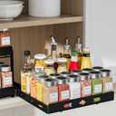 RCHYFEED Pull Out Spice Rack Organizer for Cabinet, Heavy Duty Slide Out Spice Rack for Inside Cabinets & Pantry, Kitchen Cabinet Seasoning Organizer Vertical Spice Racks,12.6" Wx10.5 Dx2.8 H,Black