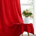 HOMEIDEAS Christmas Non-See-Through Red Privacy Sheer Kitchen Curtains, 30 X 24 Inches Long 2 Panels Short Sheer Curtains Light Filtering Bathroom Window Drapes for Bedroom Living Room