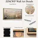 Large Framed Wildflower Wall Art, Vintage Flower Botanical Wall Decor, 32"L x 16"W
