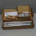 KAMANINA 1 Inch Curtain Rod for Windows 32 to 58 Inch(2.6 to 4.8 ft), Silver Telescoping Decorative Drapery Rods with Acrylic Crystal Finials for Living Room, Bedroom, Patio and Kitchen