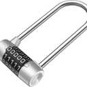 KeeKit 5 Digit Combination Padlock, 4.65 Inch Long Shackle Resettable Padlock, Lengthened Gym Lock Waterproof for School, Employee, Gym & Sports Locker, Gate, Case, Toolbox, Fence - Silver (1 Pack)
