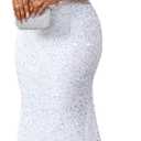 dasmzper Women Sexy Sequin Off Shoulder Ruffle Short Sleeve Bodycon Mermaid Party Formal Evening Maxi Dress (XXL)