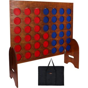GOTHINK Giant Four in a Row Game with Carrying Bag - Jumbo 4-to-Score Indoor Outdoor Board Game Set for Kids and Adults Connect The 4 Discs of Same Colour in a Row Game 3Ft