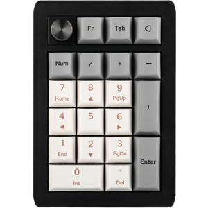 EPOMAKER EK21 VIA Gasket Number Pad, Bluetooth 5.0/2.4ghz/Wired Hot Swappable Numpad, with Poron Foam, Aluminum Alloy Knob, 1000mAh Battery, Programmable for Win/Mac/Gaming (Epomaker Flamingo Switch)