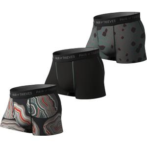 Pair of Thieves Men Super Fit Trunks | Underwear for Men | Breathable Mesh | Moisture Wicking, Daily Comfort (Medium, Grey/Black Mixed Design)