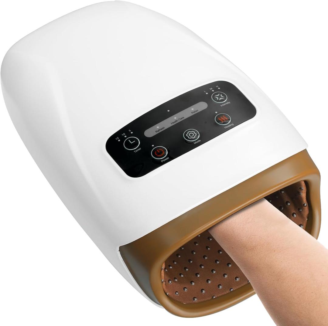 Hand Massager with 2 Heat Settings, 3 Compression Modes & 3 Timer Options - Thoughtful Holiday Present for Mom, Dad & Loved Ones, Ideal for Arthritis Relief and Relaxation