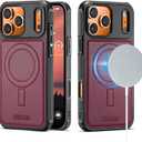 for iPhone 17 Pro Max Case Compatible with Magsafe, Strong Magnetic PU Leather Slim Protective Cover Phone Cases for iPhone 17 Pro Max 6.9" Burgundy
