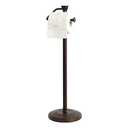 ZCCZ Toilet Paper Holder Stand, Freestanding Tissue Roll Dispenser with Reserve Storage, Bathroom Organizer for 5 Mega Rolls, Oil Rubbed Bronze Finish, Space-Saving Design for Modern Home Décor