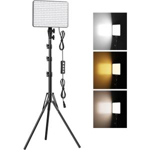 30W Upgraded Photography Lighting Kit, Anautin 1-Pack LED Video Lighting for Video Recording, 3700Lux Studio Lights with Tripod Stand for Photography, Streaming, Gaming, Podcast, Filming, Vlogging