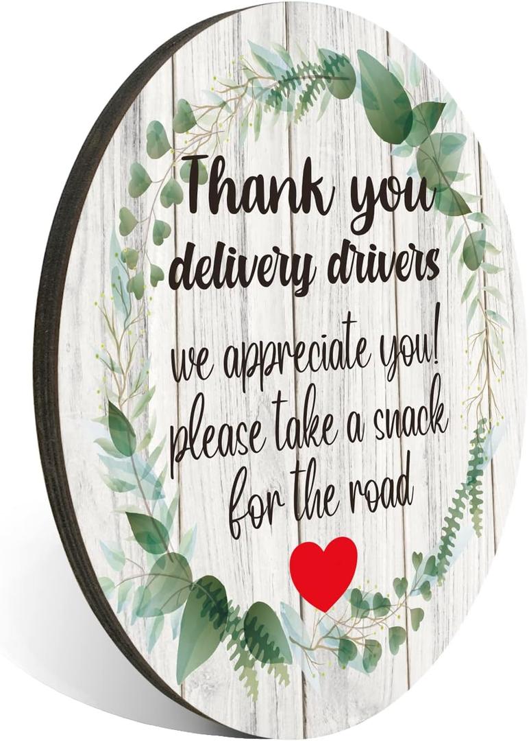 10 x Thank You Delivery Drivers Sign for House, Front Door Thank You Sign for Indoor/Outdoor Home, Office or Business Use, 4" x 5" (with Strong Adhesive Tape) - PMB020 Multicolor