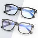 2 Pack Superb Durable Lightweight Progressive Multifocus Reading Glasses Men Women, TR90 Frame Spring Hinge Anti-Blue Light Multifocal Readers Retro No-Line Multifocal Comfort Eyeglasses, 2.5x (Progressive 3+2 Spring Hinge & Top is Not 0 (3 Ft Range) - Black and Grey)