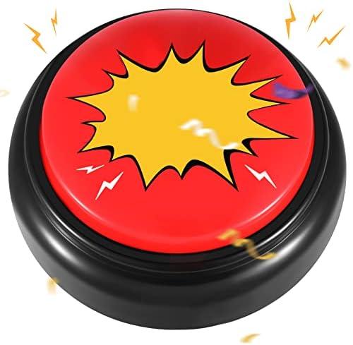 Qiyaz Air Horn Funny Sound Effect Button Party Game Noise Button Buzzer Talking Buttons Noise Maker Sound Maker for Teens Adults Office, 3.94 Inches Diameter