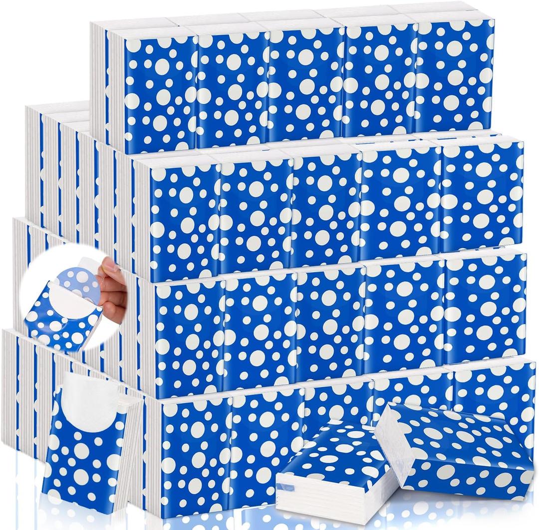120 Pack Pocket Tissues Travel Size, 3-Ply Facial Tissue Packs, 1200 Sheets Unscented Small Mini Individual Portable Tissues with Embossed Design for Purse, Travel, Party, Holiday