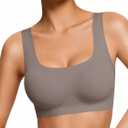 Avidlove Bralettes for Women Comfy Pullover Wireless Bra Seamless T Shirt Wirefree Wide Straps Sleep Everyday Bras Grey