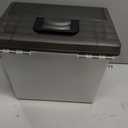 Staples File Box Portable Storage Tote, Letter Size, Clear Plastic
Includes lid, handle, and organizer tray for letter-size hanging files.