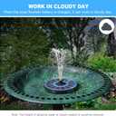 Yzert Solar Fountain with 2000 mAh Battery Backup Works in Cloudy, Glass Solar Powered Bird Bath Fountains with 7 Nozzles, 3.5 W Solar Fountain Pump for Birdbath,Garden, Outdoor, Pond (Blue)