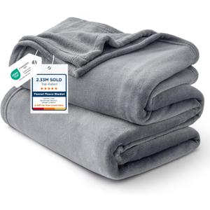 Bedsure GentleSoft Fleece California King Blanket - Lightweight Plush Fuzzy Cozy Soft Large Blankets for Bed, Grey, 102x96 inches