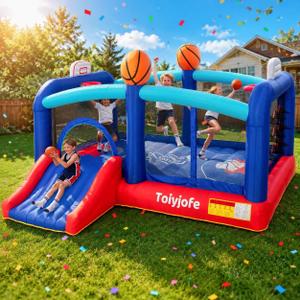 Bounce House for Big Kids 8-12, Extra Large 16FT 13FT Basketball Castle | Inflatable Bouncy House with Slide & Hoops & Jump Area, for Outdoor Backyard Sports Teens Birthday Party, 680W GFCI Blower