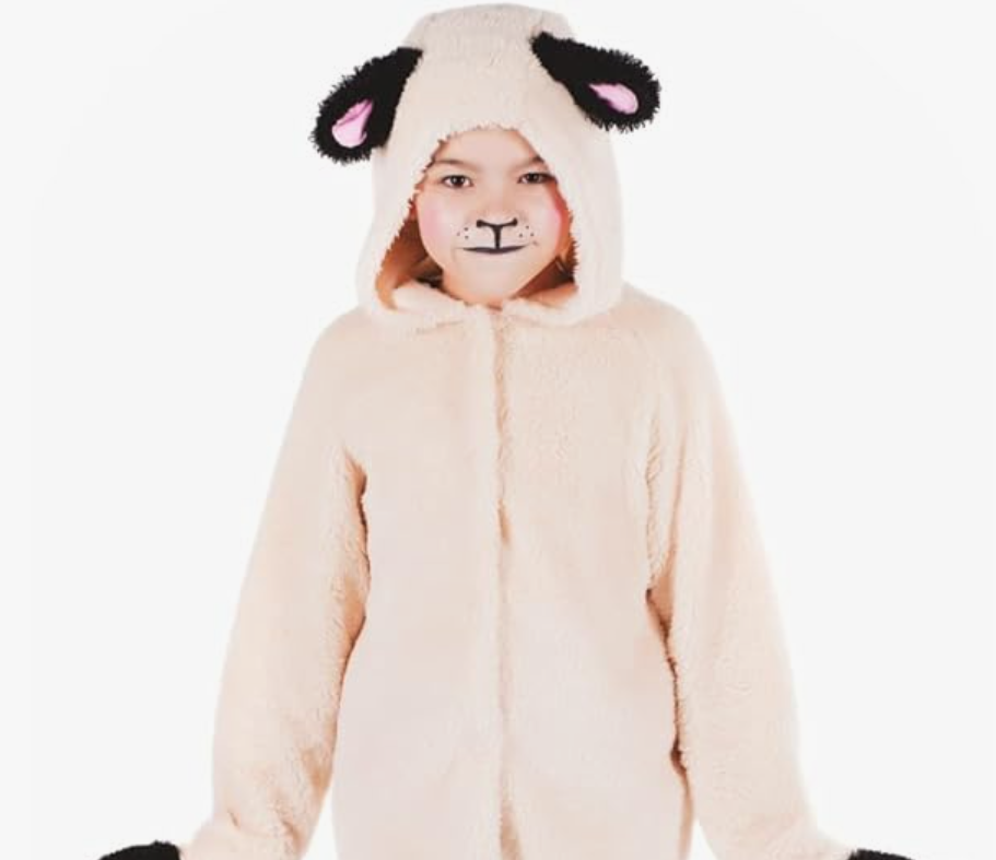fun shack Sheep Costume for Kids, Sheep Costumes for kids, Sheep Costume for Girls, Sheep Costume For Boys, Lamb Costume Kids M