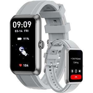 Fitness Tracker Watch for Women Men, Smart Watch with 24/7 Heart Rate Monitor Sleep Tracker Calls and Messages, IP68 Waterproof 1.47" IPS Screen Activity Trackers with Step Tracker, Pedometer (Silver)