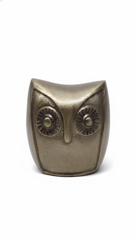 HD Designs Aluminum Owl Gold 3.6 Inches Home Decor Desk Table Shelf Figure