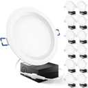 Sunco 12 Pack 6 Inch LED Recessed Light, Ceiling Canless Recessed Lights, Baffle Trim Ultra Thin, 850 LM, 14W, 3000K Warm White, Dimmable, Wafer Thin with Junction Box.