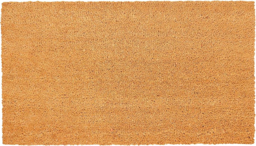 KAF Home Coir Doormat with Heavy-Duty, Weather Resistant, Non-Slip PVC Backing | 17 by 30 Inches, 0.6 Inch Pile Height | Perfect for Indoor and Outdoor Use (Solid)
