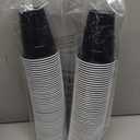 Yinkin 100 Pcs 9oz Halloween Disposable Plastic Cups Cold Drinking Cups for Birthday Party Wedding Wine Coffee Halloween Thanksgiving Christmas(Black)