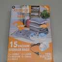 GONGSHI Vacuum Storage Bags, Space Saver Bags for Clothing,Blankets,Comforters, Pillows, Clothes,Travel,15 Combo-EPUMP