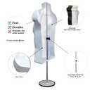 Male Mannequin Torso with Metal Stand Hollow Back Body Stackable Dress Form for Tshirt Display, Countertop, Craft Shows, Photos and Design, S-M Clothing Size (White, Set of 2)