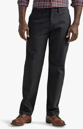 Lee Men's Flat Front Relaxed Straight Pant
 Black 10
