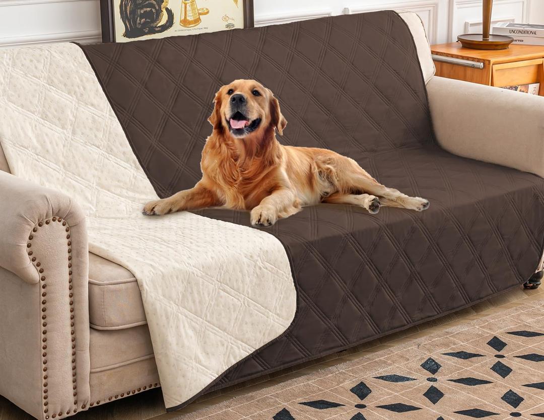 Ameritex Waterproof Dog Bed Cover Pet Blanket with Anti-Slip Back for Furniture Bed Couch Sofa (68x82 Inch (Pack of 1), Chocolate)