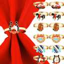 Landical 12 Pcs Derby Napkin Rings Set Metal Derby Horseshoe Ring Enamel Race Horse Riding Suit Napkin Holder Buckles Rose Horse Race Day Table Decoration Party Table Place Settings Supplies