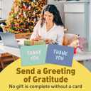 S&O Thank You Cards with Envelopes - Blank Decor sheets for Handwritten Messages -Greeting Notes and Covers Set of 24 - Assorted Thank You Cards with Stylish Color Envelopes to Mix & Match