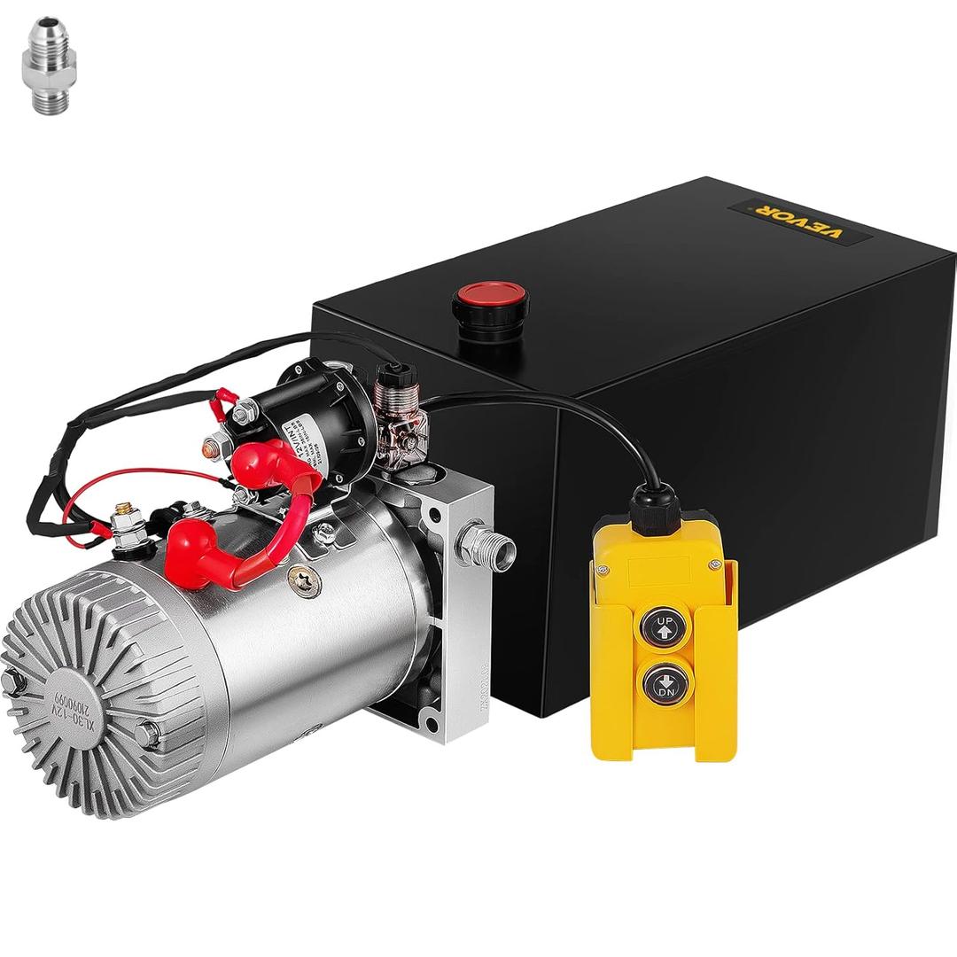 Mophorn Hydraulic Pump, 10 Quart Hydraulic Power Unit, Single Acting Hydraulic Pump, 12V DC Hydraulic Pump (Steel Reservoir, Single Acting, 3200 PSI) w/SAE#6 Connector for Dump Trailer Car Lifting Mophorn Hydraulic Pump, 10 Quart Hydraulic Power Unit, Single Acting Hydraulic Pump, 12V DC Hydraulic Pump (Steel Reservoir, Single Acting, 3200 PSI) w/SAE#6 Connector for Dump Trailer Car Lifting