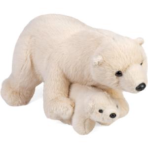 Wild Republic Mom & Baby Polar Bear Plush, Stuffed Animal, Plush Toy, Gifts for Kids, 14"