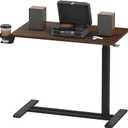 FLEXISPOT Adjustable C Table with Wheels, Mobile Snack Side End Table Sofa Couch Bedside Table Laptop Rolling Cart TV Tray Night Stand for Small Space Side Table(27.6" W x 15.7" D,Rustic Brown)