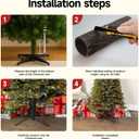 Artificial Bark Christmas Tree Skirt Hidden Fake Rod, Bark Wood Texture for Christmas Tree, Christmas, Home, Party Holiday Decoration