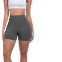 ATHVOTAR Workout Gym Biker Shorts Women: High Waisted Seamless Sports Running Butt Lifting Shorts Sets (L)