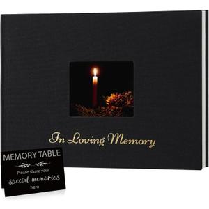 XKDOUS Linen Funeral Guest Book for Memorial Service Hardcover in Loving Memory Guestbook Celebration of Life Keepsake Guest Sign in Book with Table Sign for Funeral Service