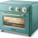 Neretva [21 QT& 6-in-1] Toaster Oven & Air Fryer, Compact Toaster Ovens Countertop with 5 Slices 1500W Rapid Heat Air Fryer Toaster Oven Combo Stainless Steel for Bake/Toast/Broil/Air Fryer/Defrost (dark green)