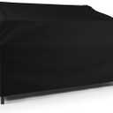 Covermates Classic Outdoor Patio Sofa Cover Heavy-Duty 12-Gauge Vinyl with Polyester Lining, Elastic Hem & Mesh Vent for Moderate Weather Protection, 62W x 32D x 34H, Black