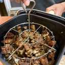 Air fryer rack, Cooking rack,Air fryer grill rack, stainless steel skewers, Grill rack, Air fryer racks, air fryer skewer rack with Free 50 Disposable Baking Paper, Kitchen Cooking Accessories