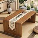 Japanese Floor Table, Bamboo Folding Coffee Table for Sitting on The Floor, No Assembly Small Low Tables for Dinning Tea Room, Zen Living Room(Brown, 80CM)