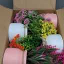 Cindeer 8 Pcs Large Artificial Potted Flowers Fake Potted Plants Plastic Faux Flowers for Home Decor Indoor Artificial Plants in Pots for Wedding Home Desk Tabletop Outdoor Office Kitchen (Romantic)