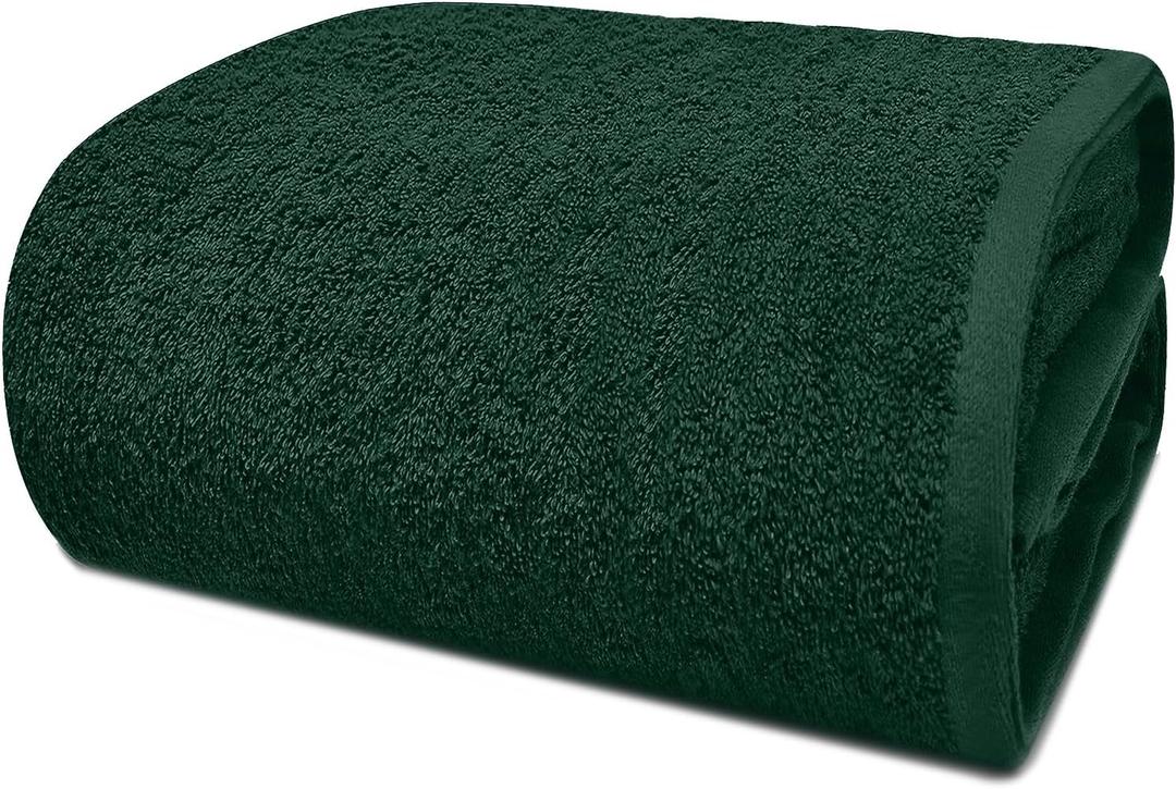 DAN RIVER Pack of 1 Bath Sheet 40x80 Inches, Oversized Bath Towels Extra Large, Organic Cotton Towels for Bathroom - Hunter Green