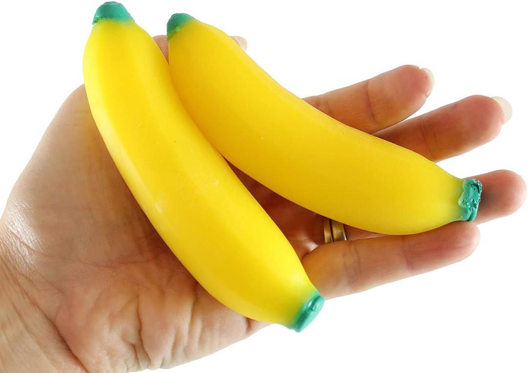 Squishy Banana - Moldable Sensory, Stress, Squeeze Fidget Toy ADHD Special Needs Soothing, 2 Pack